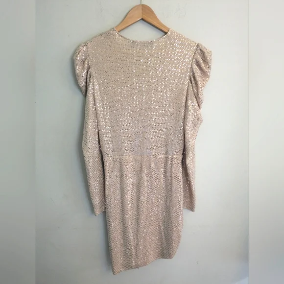 IRO LouLou Sequin Gold Blush Dress Size 38